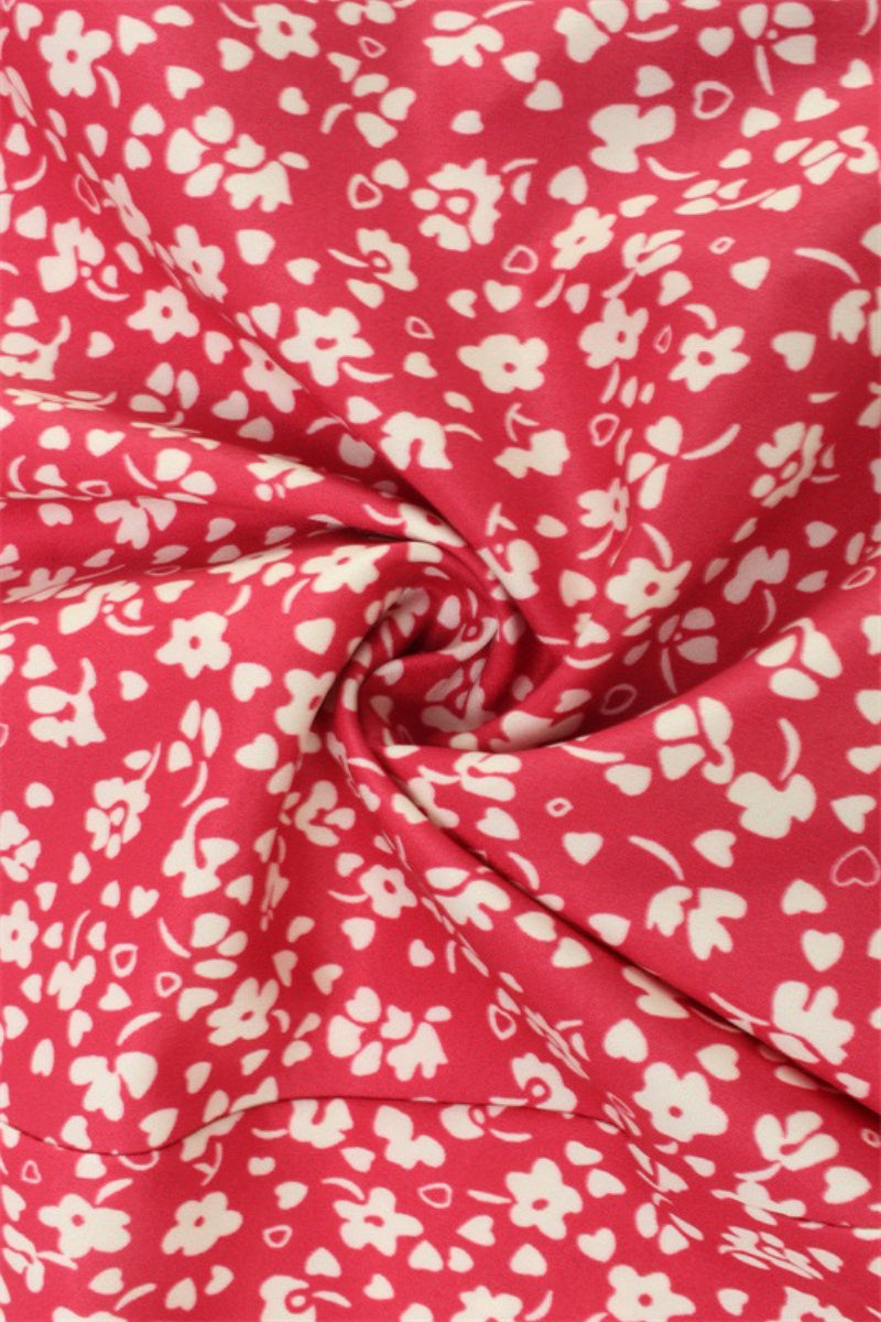 Wide Strap Sweetheart Toile Floral Print Fit and Flare Mini Dress