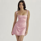 Juliette French Cut-Out Satin Dress
