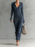 | Slim-fit Hooded Maxi Dress