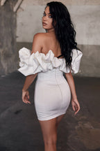 Boned Ruffle Mini Dress