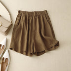 Cotton and linen casual all-match shorts