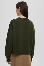 Printed Knit Round Neck Long Sleeve Blouse