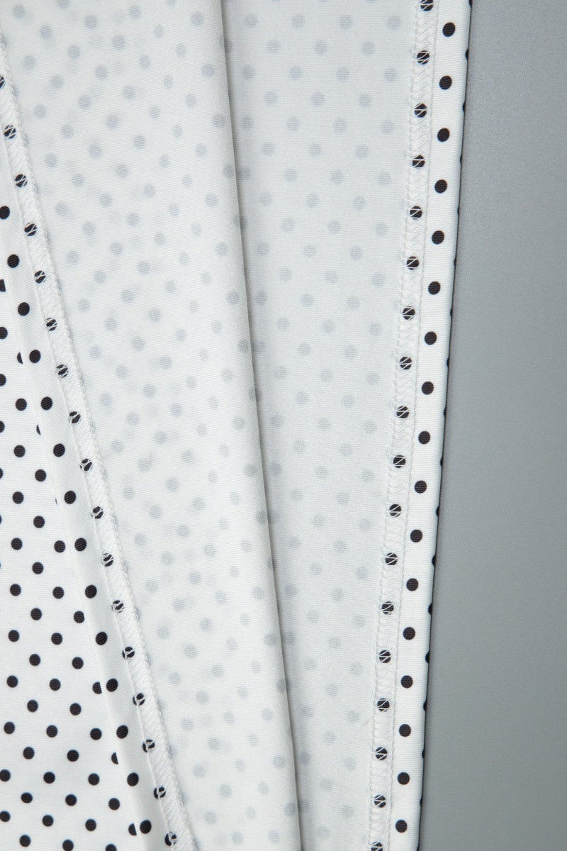 Sweetheart Halter Knot Bodice Mixed Scale Polka Dot Maxi Dress