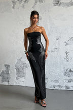 Chic Angel Wing Slim Rhinestone Strapless Formal Dress