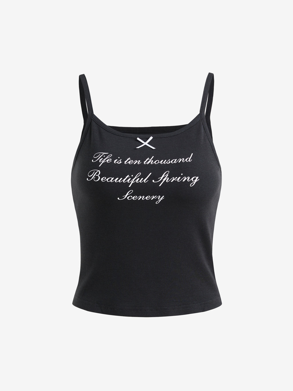 Alphabet Print In Grey Cami Top