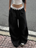 Street Color Contrast Cargo Pants
