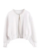 Vintage Pearl Trim Knit Cardigan