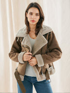 Suede Jacket Faux Shearling Winter Coat 2026 Outerwear For Women