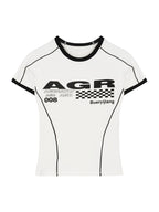 Contrast Print Splice Short Sleeve Tee