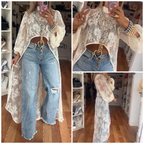 Round Neck Lace Short Front and Long Back Casual Top
