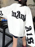 Street Letter Print Oversized Sweatshirt
