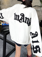 Street Letter Print Oversized Sweatshirt