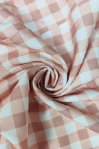 Gingham Halter Deep V-Neck Drop Waist Pleated Maxi Dress