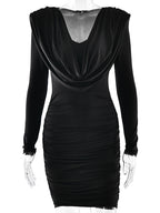 Modern Ruched Mini Dress With Deep V Neck For Women 2026
