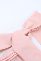 Off Shoulder Tie Shoulder Bow Sweetheart Corset Bodice A Line Midi Dress