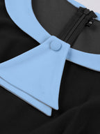 Contrast Peter Pan Collar A-line Summer Swing Midi Dress For Women 2026