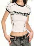Contrast Print Splice Short Sleeve Tee