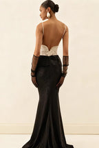 Lace Satin Mermaid Prom Dress