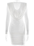Modern Ruched Mini Dress With Deep V Neck For Women 2026