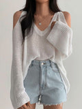V Neck Cutout Knit