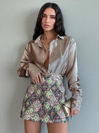 Long Sleeves Blouse Buttons Busniess Casual Spring Fall Blouses In Solid Color