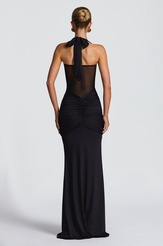 Tie Strap Mesh Maxi Dress