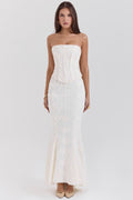 Embroidered Bustier Bodycon Formal Dress