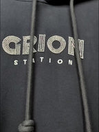 Letter Print Drawstring Eyelet Decor Pocket Oversized Hoodie