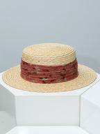 Ribbon Straw Boater Hat