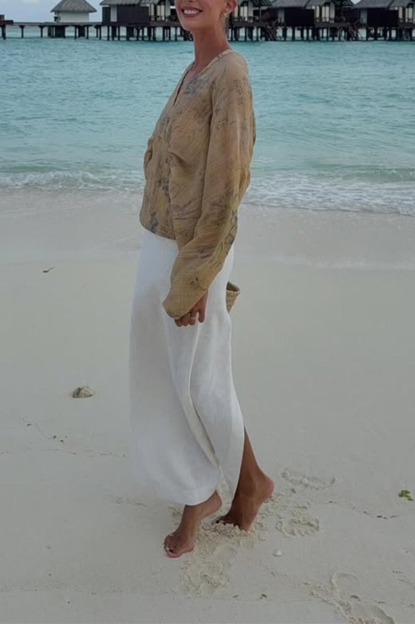 Bohemian Style Ibiza Embroidered Wide-sleeved Shirt