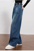 Vintage Fleece Lined Bootcut Wide Leg Loose Jeans