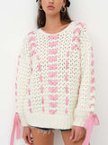 Ribbon Tie Up Bow Sweater
