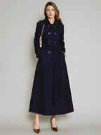 Women's Trench Coat Practical Turndown Collar Buttons Full Length Coat