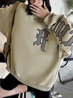 Street Letter Print Oversized Sweatshirt