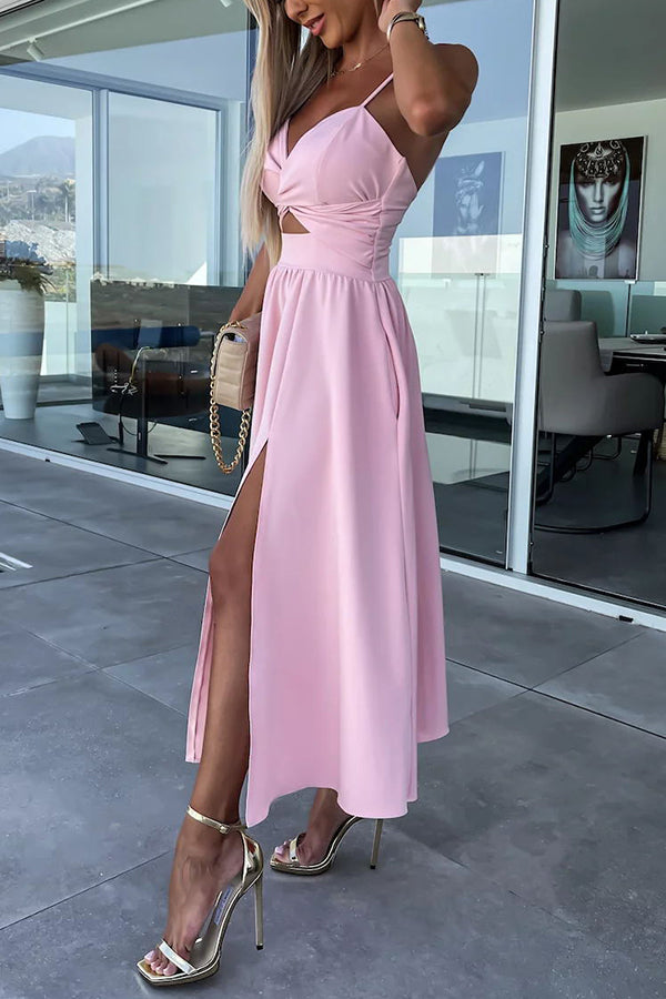 Genoveva Effortless Midi Dress with Cut Out Pockets Designer Edit