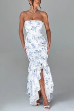 Lindsay Exclusive Off Shoulder Maxi Dress with a Slim Fit and Irregular Hem Elevated Occasion Wear