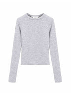 Round Neck Straight Shoulder Long Sleeve T Shirt