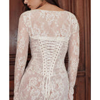 Lace Maxi Dress with Long Sleeves