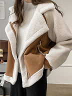 Lambswool Suede Patch Loose Jacket