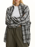Versatile Checkered Long Sleeve Blouse