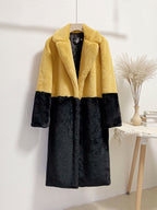 Faux Fur Coats For Women Two Tone Long Eco-friendly Fur Coat