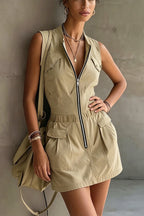 Luna Sleeveless Zip Cargo Dress