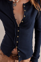 Solid Color Ribbed Cardigan
