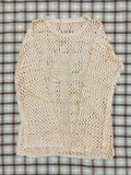 Cross Pattern Crochet Hollow Long Sleeve Knit Top