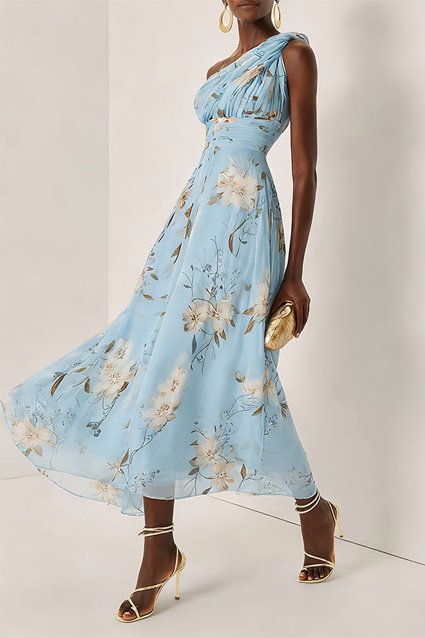 Seraphina One-Shoulder Floral Maxi Dress