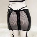 Metal chain zip-up skull applique hollow out mini skirt set  | Festival Outfits Women