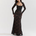 Lace Maxi Dress with Long Sleeves