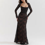 Lace Maxi Dress with Long Sleeves