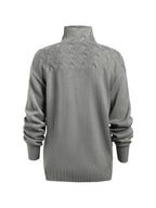 Solid Cable Knit Splice Turtleneck Sweater