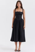 Marcia Chic Black Midi Sundress Designer Dress Edit
